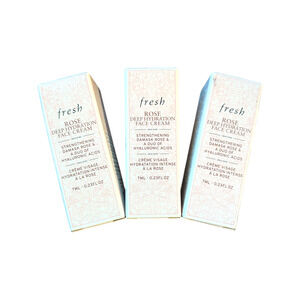 3x FRESH ROSE DEEP HYDRATION Face Cream Moisturizer Travel Size 7ml each *T